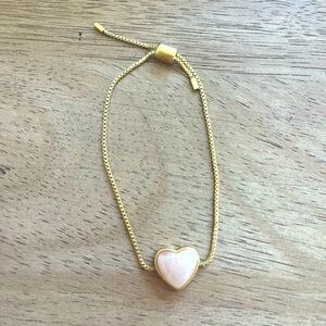 Gorjana Adjustable Gold Plated Heart Bracelet Pink Heart Bracelet